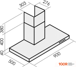 Кухонная вытяжка MBS BERGIA 190 (НЕРЖАВЕЮЩАЯ СТАЛЬ) (40407)