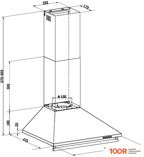 Кухонная вытяжка MAUNFELD RETRO 60A (ЧЕРНЫЙ) (40355)