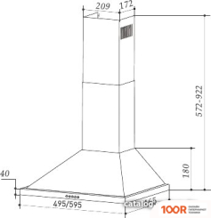 Кухонная вытяжка MAUNFELD LINE T 60 (ЧЕРНЫЙ) (40331)