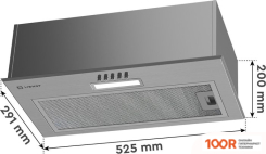 Кухонная вытяжка Libhof LB-2252 (СЕРЕБРИСТЫЙ) (39983)