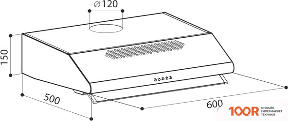 Кухонная вытяжка LEX SIMPLE 600 (БЕЛЫЙ АНТИК) (39968)