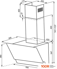 Кухонная вытяжка Krona ALVA 600 S (ЧЕРНЫЙ) (39417)