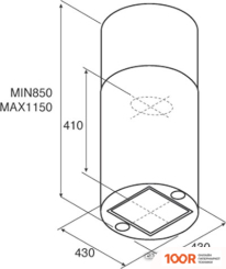 Кухонная вытяжка Jetair PIPE ISLAND BL/A/43 PRF0099298A (39137)