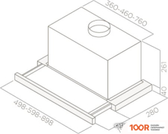 Кухонная вытяжка Jetair BETTA 60/GR/BK GL PRF0099697B (39116)