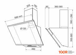 Кухонная вытяжка Holt HT-RH-018 60 (ЧЕРНЫЙ) (39020)
