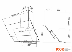 Кухонная вытяжка Holt HT-RH-016 60 (ЧЕРНЫЙ) (39018)