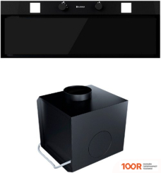 Кухонная вытяжка Globalo SPINEIRO 90.1 + TURBINA TW 2.1 (ЧЕРНЫЙ) (38675)