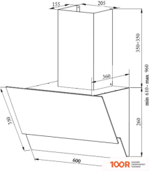 Кухонная вытяжка Germes LOKSA 60 (БЕЛЫЙ) (38355)