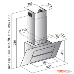 Кухонная вытяжка Freggia CHPA9GTBS (38293)