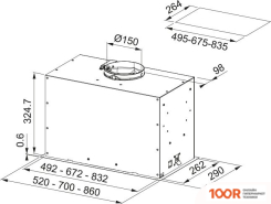 Кухонная вытяжка Franke FBFP BK MATT A52 KL 305.0665.391 (38161)