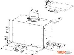 Кухонная вытяжка Franke FBFE XS A70 305.0665.361 (38160)
