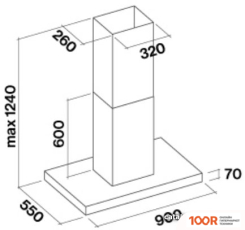 Кухонная вытяжка Falmec PLANE ISLAND 800/1280 М3/Ч (ЧЕРНЫЙ) (38081)