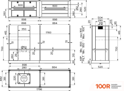 Кухонная вытяжка Faber T-SHELF EV8 TITANIUM MATT A180 325.0617.018 (38010)