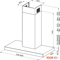 Кухонная вытяжка Faber T-DARK A90 325.0584.868 (38008)
