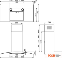 Кухонная вытяжка Faber RAY SRM LED X/V A90 325.0557.524 (37971)