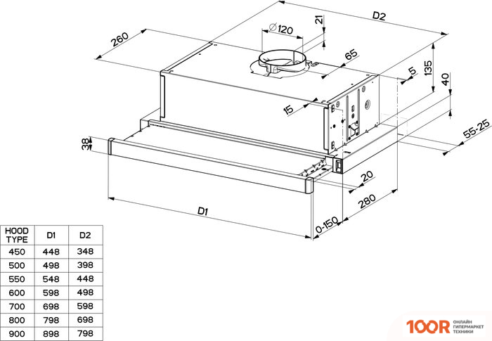 Кухонная вытяжка Faber FLEXA W A60 315.0547.834 (37904)