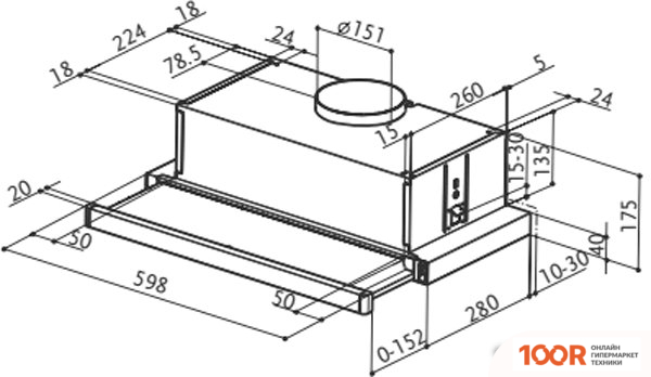 Кухонная вытяжка Faber FLEXA BK A60 315.0547.840 (37897)