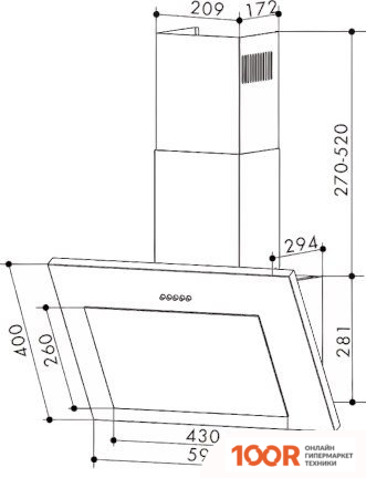 Кухонная вытяжка Exiteq EX-1496 (ЧЕРНЫЙ) (37870)