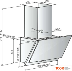 Кухонная вытяжка Elikor РУБИН S4 90П-700-Э4Д (ПЕРЛАМУТР/БЕЛОЕ СТЕКЛО) (37746)