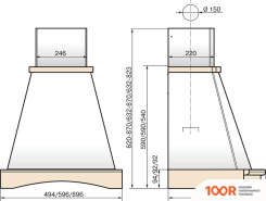 Кухонная вытяжка Elikor РОТОНДА 90П-650-П3Д (БЕЖЕВЫЙ/ДУБ ВЫБЕЛЕННЫЙ) (37736)