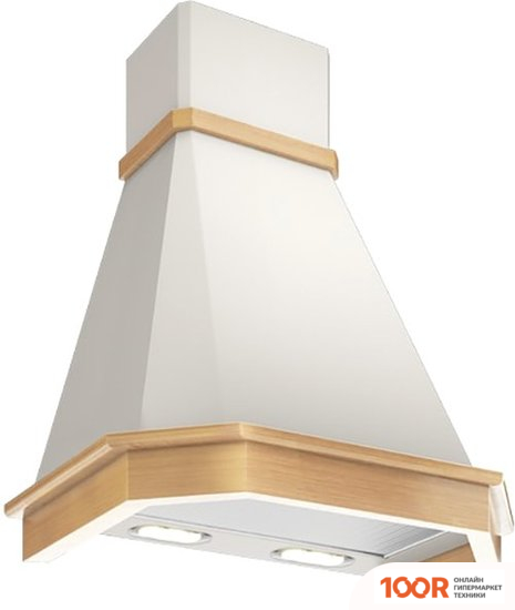 Кухонная вытяжка Elikor КАМИН ГРАНЬ 60П-650-П3Л (БЕЛЫЙ/ДУБ) (37702)
