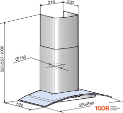 Кухонная вытяжка Elikor АМЕТИСТ S4 60П-700-Э4Д (ЧЕРНЫЙ) (37610)