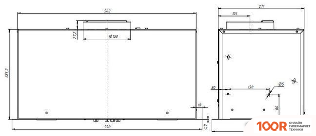 Кухонная вытяжка Elikor CUBE 60П-1000 237811 (ЧЕРНЫЙ) (37555)