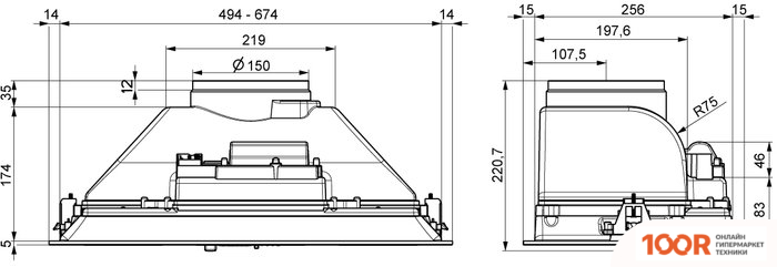 Кухонная вытяжка Elikor BREEZE 70Н-450-П3Д (НЕРЖАВЕЮЩАЯ СТАЛЬ) (162280) (37551)