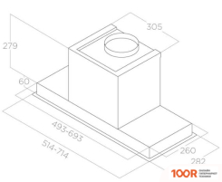Кухонная вытяжка Elica HIDDEN 2.0 IXGL/A/72 PRF0097708A (37409)