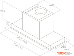 Кухонная вытяжка Elica HIDDEN 2.0 @ IX/A/72 (37402)