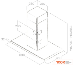 Кухонная вытяжка Elica GALAXY ISLAND WHIX/A/90X45 PRF0019192B (37391)