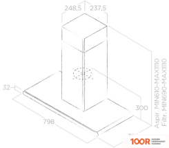 Кухонная вытяжка Elica GALAXY BLIX/A/80 PRF0008948B (37390)