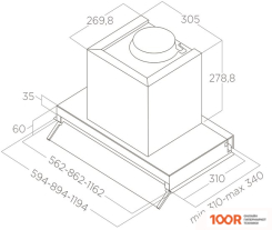 Кухонная вытяжка Elica BOXIN LX/BL MAT/A/60 PRF0172166 (37332)