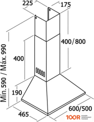Кухонная вытяжка CATA V3-S500 BK (37054)