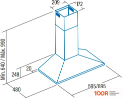 Кухонная вытяжка CATA V 6000 X 02002399 (37048)