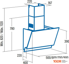 Кухонная вытяжка CATA JUNO 900 XGWH (37014)