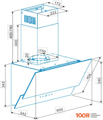 Кухонная вытяжка CATA AG4-A600 GWH 02027111 (36962)