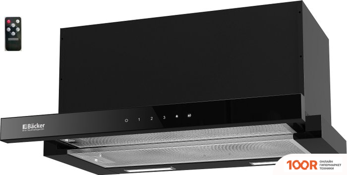 Кухонная вытяжка Backer TH60CL-2F200-BLACK RC (36777)
