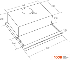 Кухонная вытяжка Akpo LIGHT TOUCH GLASS TWIN II 60 WK-7 (БЕЛОЕ СТЕКЛО/НЕРЖАВЕЮЩАЯ СТАЛЬ) (36598)
