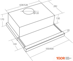 Кухонная вытяжка Akpo LIGHT ECO GLASS TWIN 60 WK-7 Т-300 (ЧЕРНЫЙ) (36589)