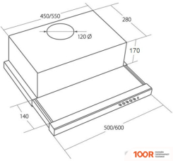 Кухонная вытяжка Akpo LIGHT ECO GLASS 60 WK-7 (ЧЕРНЫЙ) (36584)