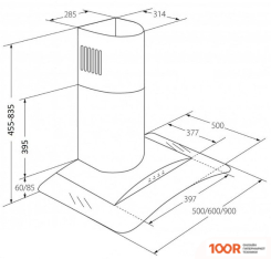 Кухонная вытяжка Akpo LARGO ECO 50 WK-4 (ЧЕРНЫЙ) (36570)