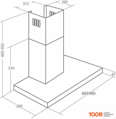 Кухонная вытяжка Akpo FENIKS SLIM GLASS II 60 WK-9 (НЕРЖАВЕЮЩАЯ СТАЛЬ/ЧЕРНЫЙ) (36531)