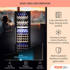 Винный шкаф Klarstein VINSIDER 89 BUILT-IN TRIO (ЧЕРНЫЙ) (32599)