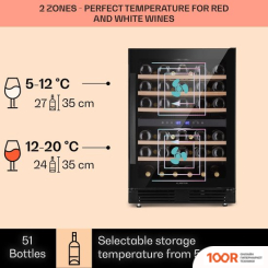 Винный шкаф Klarstein VINOVILLA 50 DUO (ЧЕРНЫЙ) (32583)