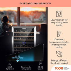 Винный шкаф Klarstein VINOVILLA 50 DUO (СЕРЕБРИСТЫЙ) (32582)