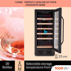 Винный шкаф Klarstein VINOVILLA 29 BUILT-IN (ЧЕРНЫЙ) (32581)