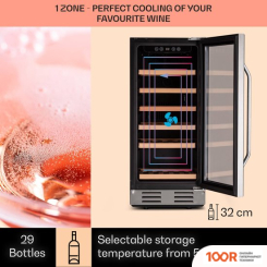 Винный шкаф Klarstein VINOVILLA 29 BUILT-IN (СЕРЕБРИСТЫЙ) (32580)