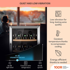 Винный шкаф Klarstein VINAMOUR 66 DUO (СЕРЕБРИСТЫЙ) (32574)