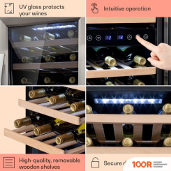 Винный шкаф Klarstein VINAMOUR 33 DUO (СЕРЕБРИСТЫЙ) (32570)